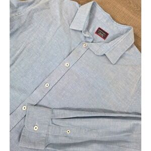 UNTUCKit Shirt Men XXL Blue Business Casual Long Sleeve Cotton 2XL Preppy Untuck